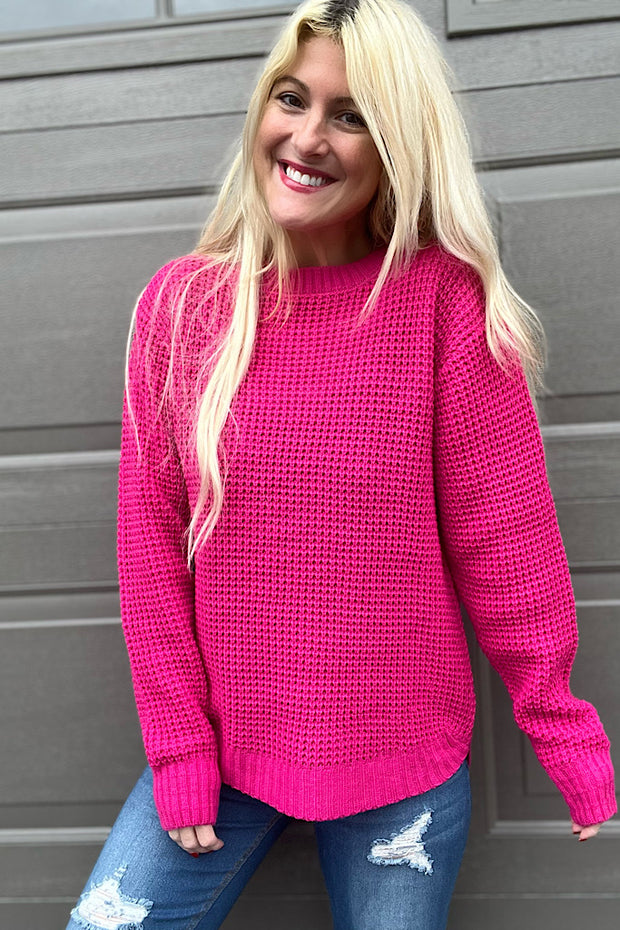 Classic Cindy Pink Hi Low Sweater