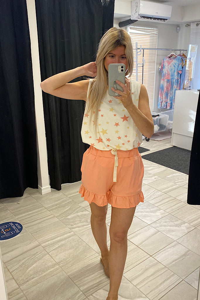 Star Peach 2 Piece Shorts Set- Sale