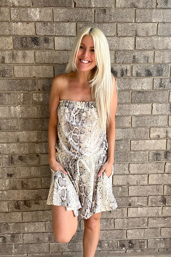 The Lucy Snakeskin Romper-SALE