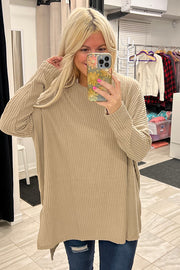 Stunning Light Mocha Boho Waffle Top