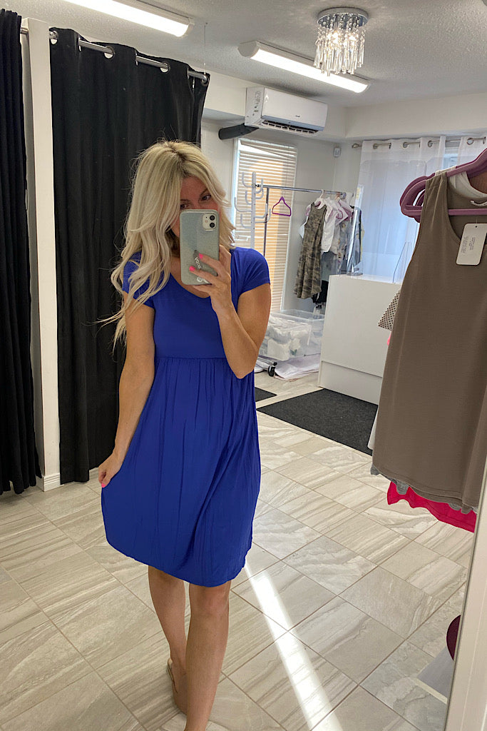 Pre Order Classic Royal Blue Babydoll Dress
