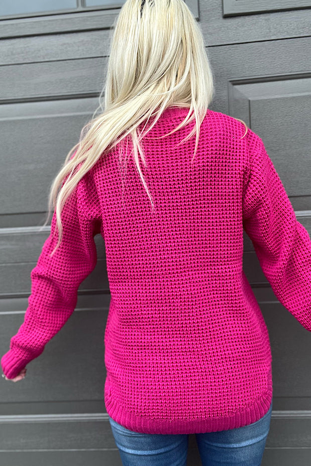 Classic Cindy Pink Hi Low Sweater