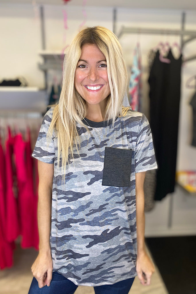 Mineral Grey Camo Pocket Top