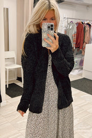 Black Chenille Day Out Cardigan-SALE