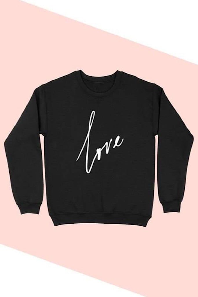 Pre Order Love Graphic Sweatshirt-Black