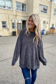 Charcoal Chenille Sweater