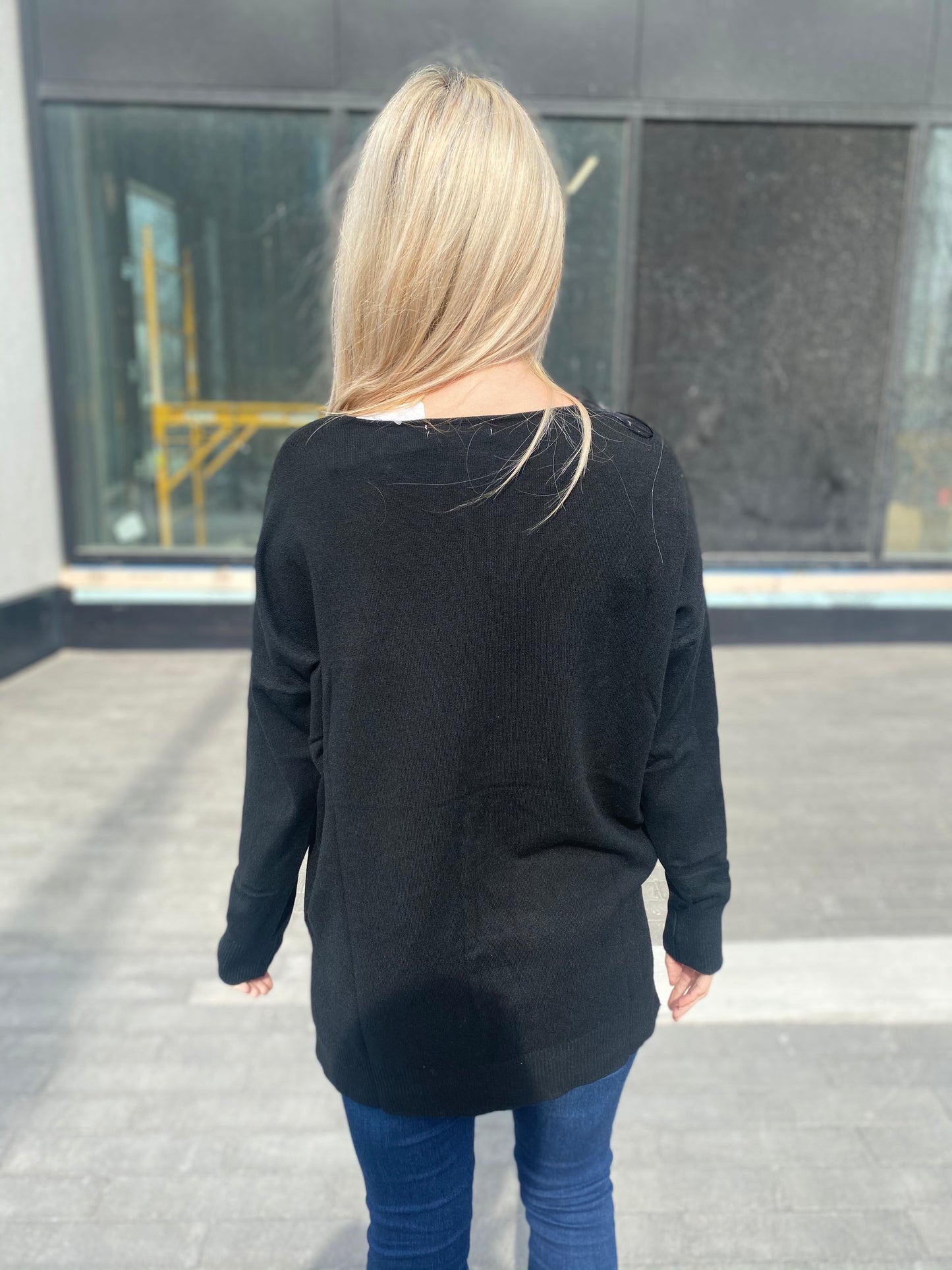 Black Soft Round Neck Lizzy Sweater