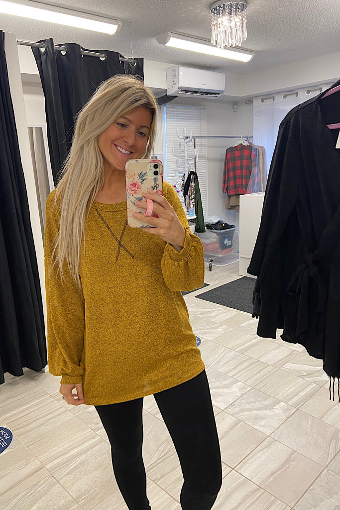Two Tone Pullover Top-Butterscotch-Promo Line