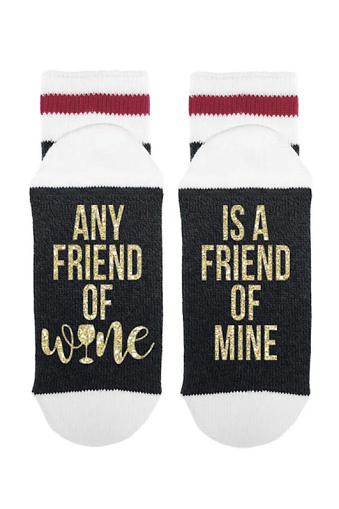 Any Friend Of Wine - Is A Friend Of Mine Funny Lumberjack Socks