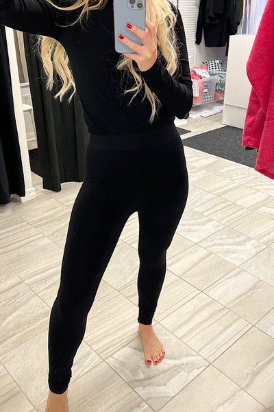 Black Bamboo High Waisted Leggings