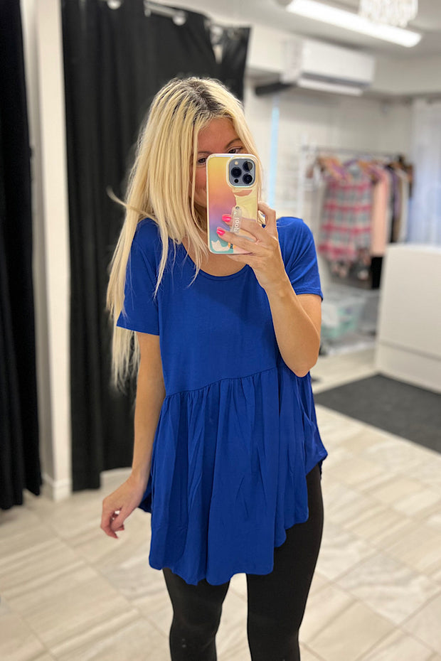 Mia Gorgeous Cobalt Babydoll Tunic -SALE