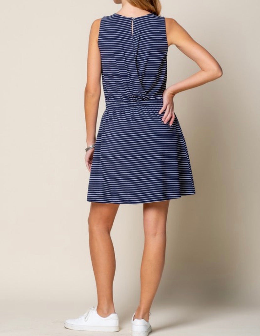The Casual Dream Navy Striped Dress
