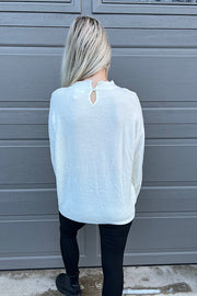 Crochet Lace Trim Pullover Sweater