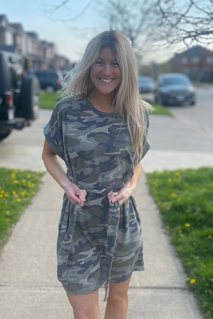 Camo Win Me Over Tie Dress