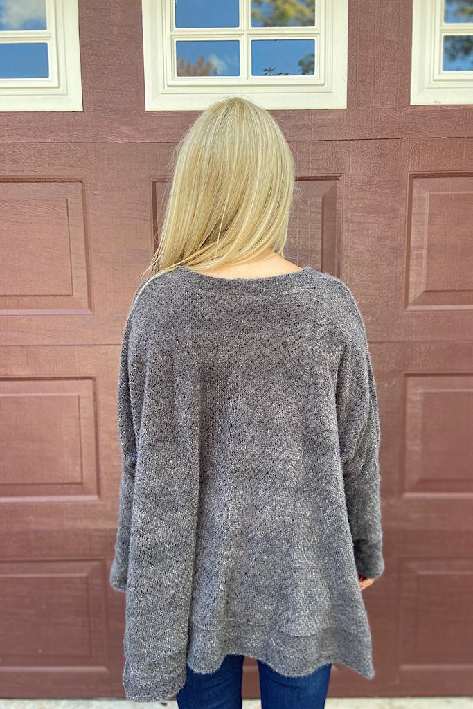 Charocal Brushed Eyelash Knit Top-Restocked