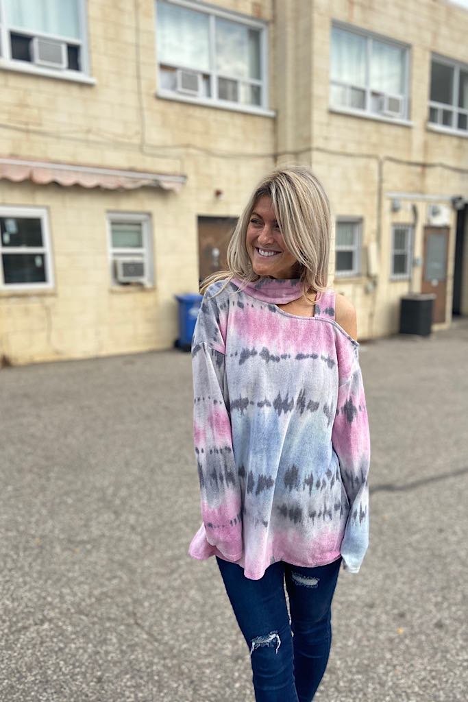 Cutest Cuddles Soft Tie Dye Cut Out Top-Promo