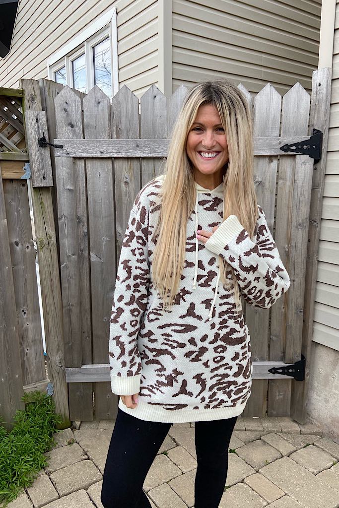 Cold Summer Nights Coco Animal Print Sweater